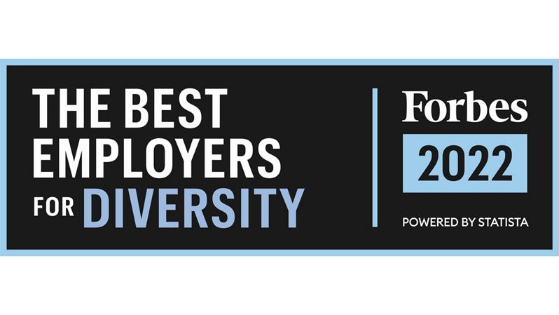 Forbes 2022 Best Employers for Diversity logo.